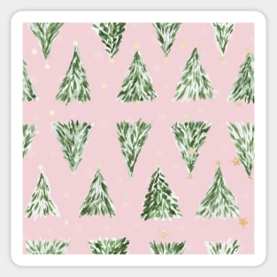 Holiday christmas tree over pink cotton candy background Sticker